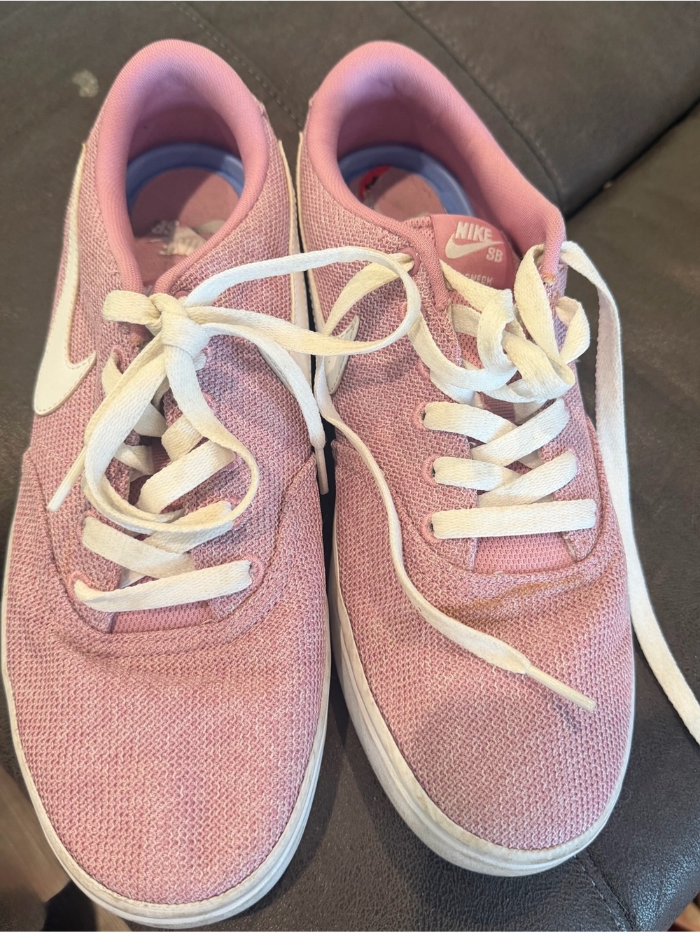 Nike SB Women's Pink Skate Sneakers with White Swoosh